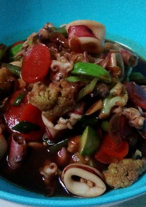 Foto resep Capcay cumi saos tiram