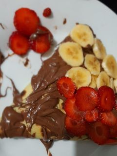 صورة لوصفة كريب بالشوكلاته🍌🍓