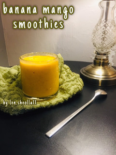 Foto resep Banana mango smoothies|| smoothies mangga pisang✨
