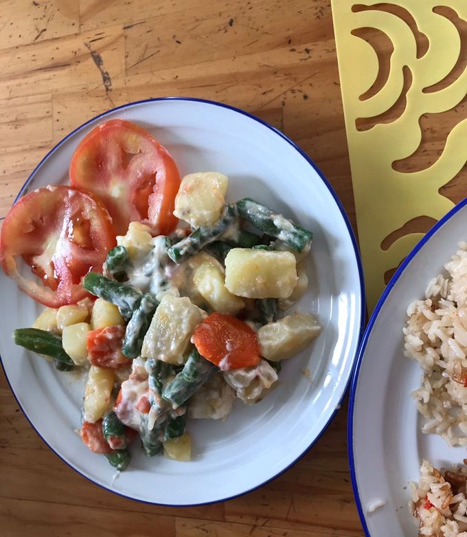 Una foto de Ensalada de papa con habichuelas