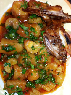 A picture of Matoke stew with chicken #localfoodcontest_Kakamega.
