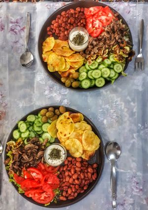 عکسی از دستور بشقاب سبزیجات با سس ماست