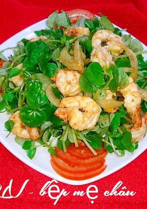 Hình của món Rau càng cua trộn tôm.