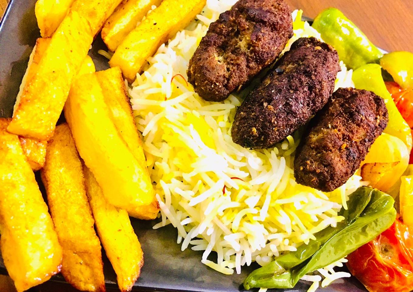 Persian chullu Kababs with saffron rice 😍😍😍😍😍