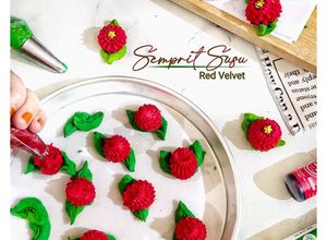 Foto resep Semprit Susu Red Velvet
