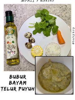 Foto resep Mpasi 7 bulan: bubur bayam telur puyuh