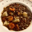 Mi versión de guiso de lentejas vegetariano/vegano. Rico !!!