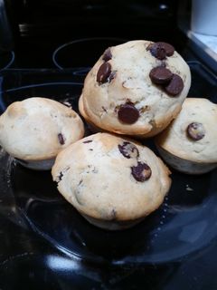 A picture of Sweet Cream Chocolate Chip Muffins.