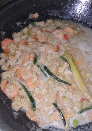 Foto resep Oreg basah santan udang cabai ijo