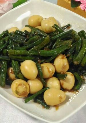 Foto resep Oseng Kacang Panjang dan Telur Puyuh