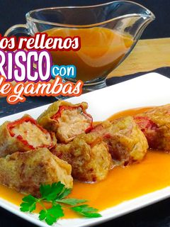 Una foto de Pimientos rellenos de marisco y Salsa Americana