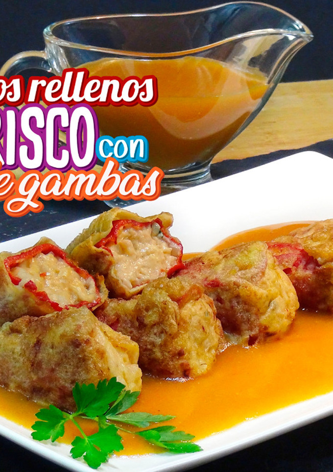 Una foto de Pimientos rellenos de marisco y Salsa Americana