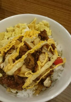 Foto resep Chicken Karaage Rice with Teriyaki sauce