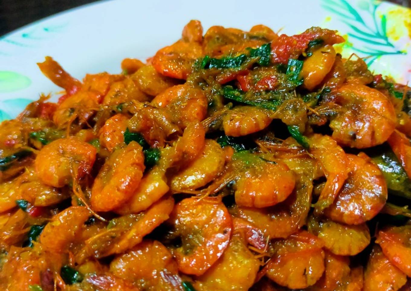 Tumis Udang bumbu kuning