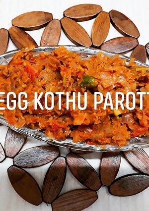 A picture of Egg Kothu Parotta.