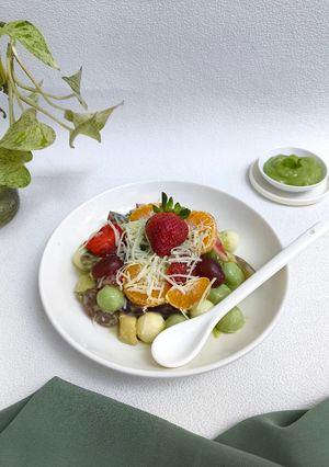 Foto resep Salad Buah Puding Matcha