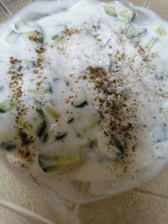 A picture of Cucumber raita.