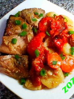 صورة لوصفة فيليه التونة والخضار بالفرن 🐟🍅🍆👍