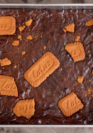 Foto resep Brownies Panggang Lotus