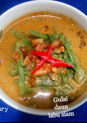 Foto resep Gulai bumbu instan. daun labu siam