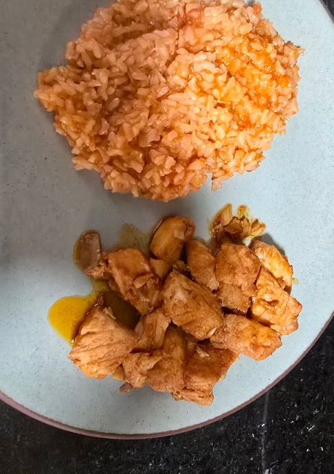 Una foto de Salmón con miel