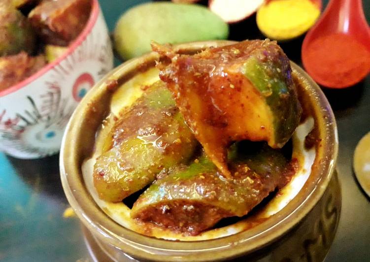 Steps to Make Perfect Mango pickle spicy and tangy