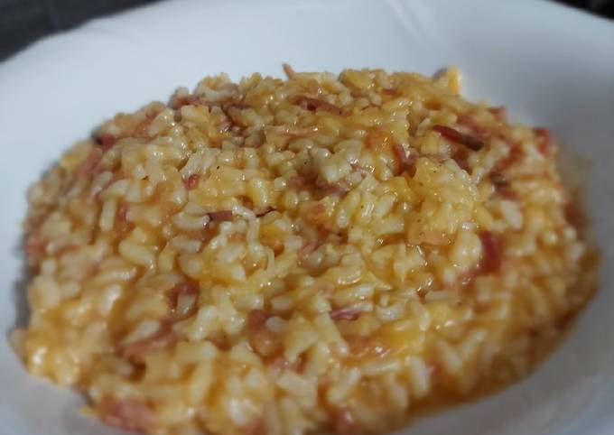 Passi a Preparare Fatto in casa Risotto con zucca e speck