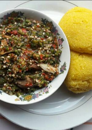 A picture of Pepper okro soup.
