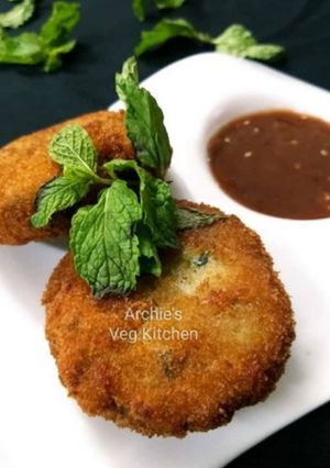 A picture of Vegetable cutlet.