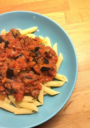 A picture of Tomato and Aubergine Pasta Sauce.