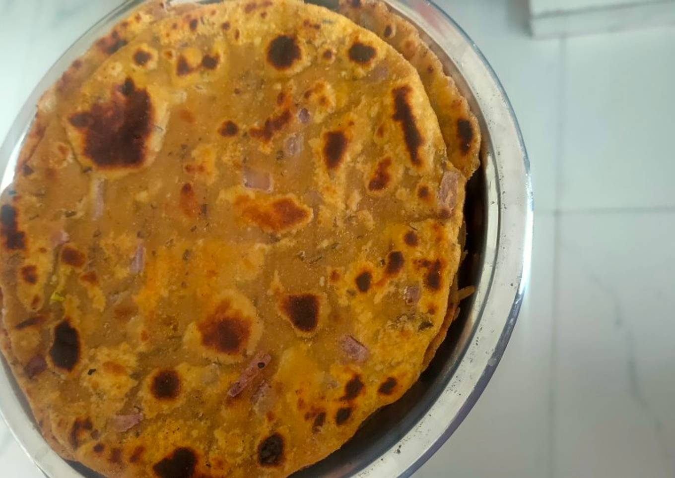 Leftover dal paratha