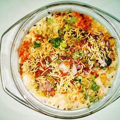A picture of Dahi Bara Aloo Dum.