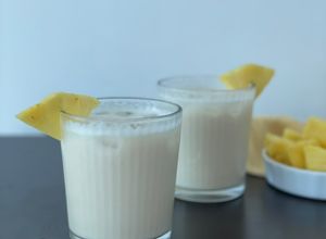 Una foto de Fresco o chicha de arroz con piña sin azúcar añadida
