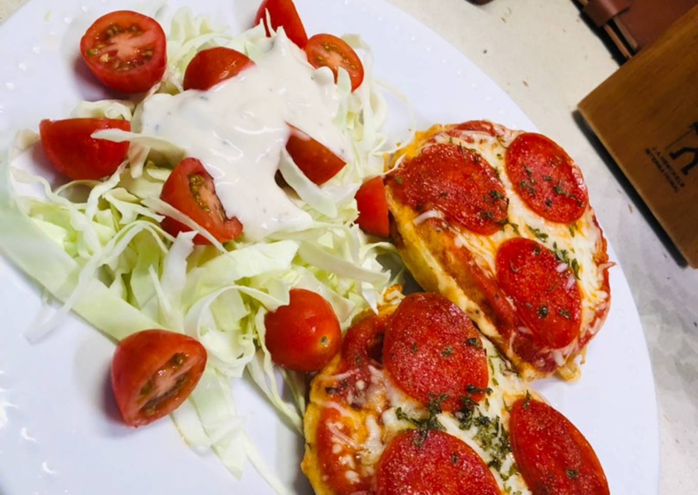 Chicken and waffles personal pizzas