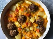 Una foto de albondigas veganas