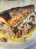 Brad's seared sockeye salmon with pappardelle pasta and a Tuscan inspired sauce