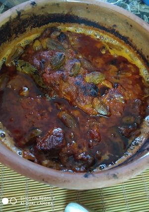 صورة لوصفة طاجن باميه باللحمه الضاني 😋😋