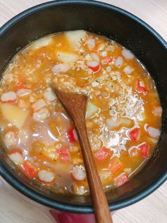 Hình của món Cháo Súp yến mạch là lạ dinh dưỡng eat clean.