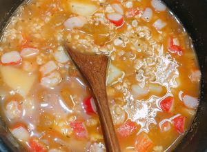 Hình của món Cháo Súp yến mạch là lạ dinh dưỡng eat clean.