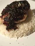 Chicken with Blueberry Sauce and Rice