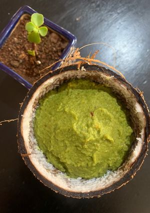 A picture of Torai chilka chutney (Ridge gourd skin chutney).
