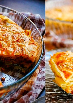 Фото Пирог с мясом из теста фило.