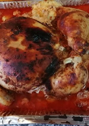 Una foto de Pollo entero relleno