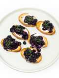 Roasted Thomcord Grape Toast with Whipped Ricotta, Honey, and Thyme