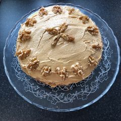 A picture of Gluten Free Coffee and Walnut Cake.