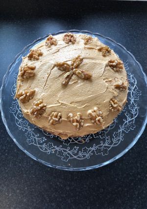A picture of Gluten Free Coffee and Walnut Cake.