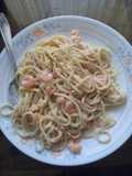 Pasta con camarones o gambas