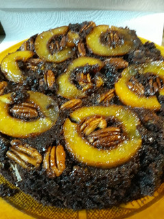 A picture of Peach Upside-down Cake.