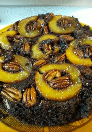 A picture of Peach Upside-down Cake.