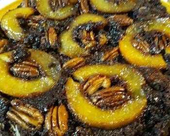 How To Cooking Recipe Peach Upsidedown Cake Savory Delicious